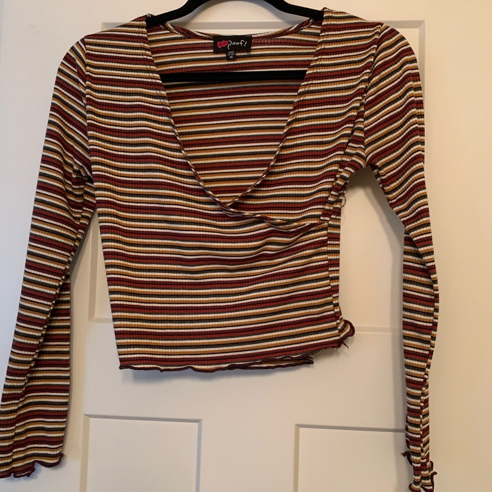 Multicolored striped crop top
